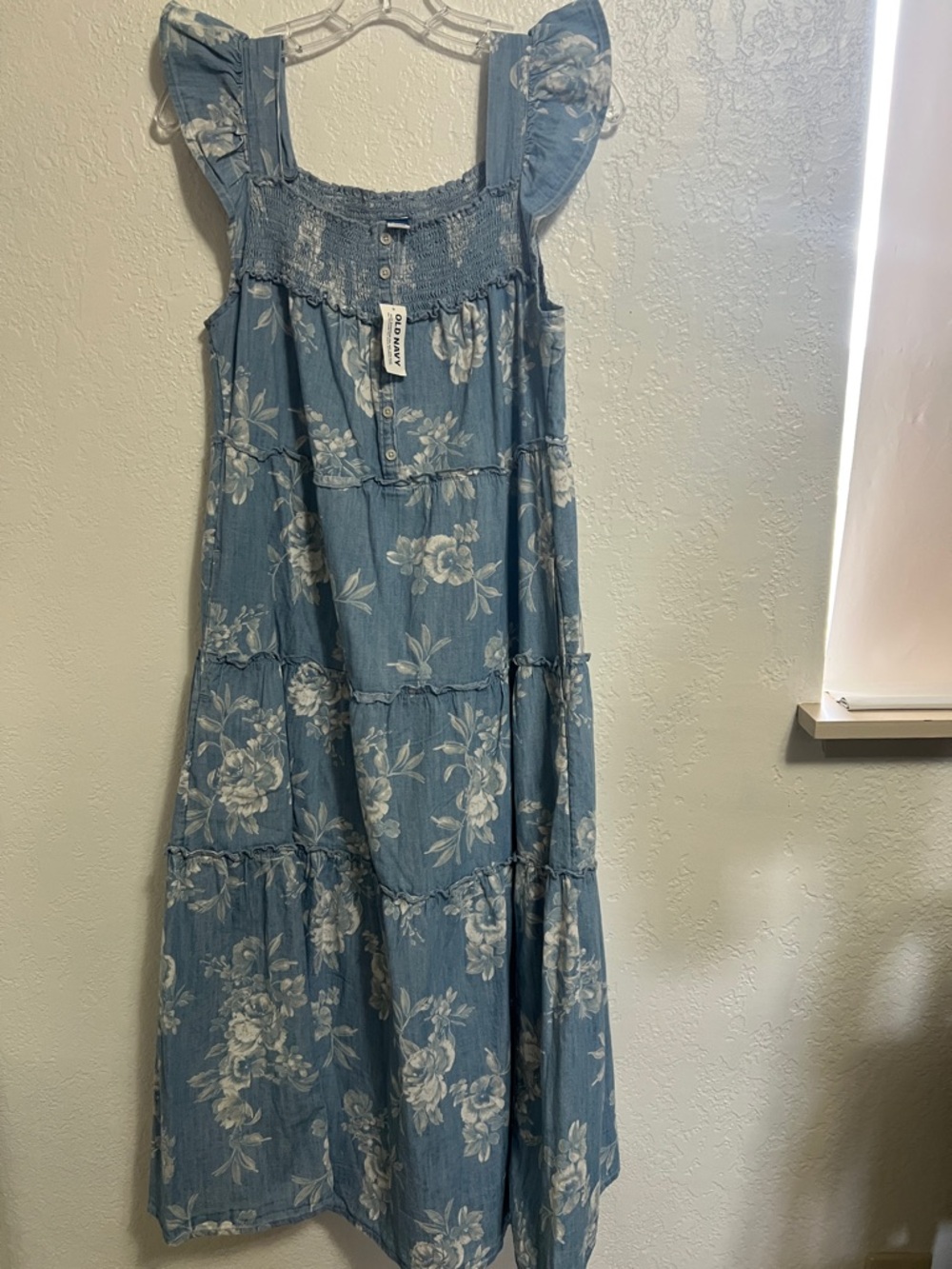 Old Navy -  Light Blue Floral Smocked Tiered Maxi Dress